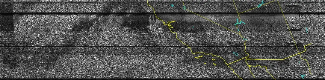 Satellite image of California from NOAA-18